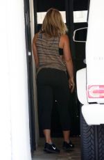 HILARY DUFF at Rise Movement Gym in West Hollywood