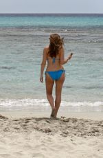 IMOGEN THOMAS in Bikini at the Beach in Spain