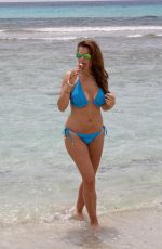 IMOGEN THOMAS in Bikini at the Beach in Spain