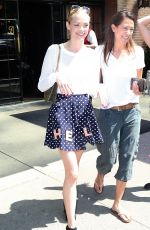 JAIME KING in Short Skirt Leaves Bowery Hotel in New York