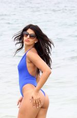JASMIN WALIA in Swimsuit at Santa Eulalia Beach in Ibiza