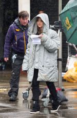 JENNA LOUISE COLEMAN on the Set of Doctor Who in Cardiff 0406