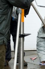 JENNA LOUISE COLEMAN on the Set of Doctor Who in Cardiff 0406