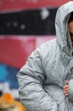 JENNA LOUISE COLEMAN on the Set of Doctor Who in Cardiff 0406