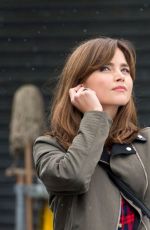 JENNA LOUISE COLEMAN on the Set of Doctor Who in Cardiff 0406