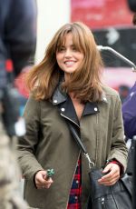 JENNA LOUISE COLEMAN on the Set of Doctor Who in Cardiff 0406