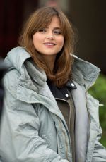 JENNA LOUISE COLEMAN on the Set of Doctor Who in Cardiff 0406