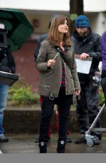 JENNA LOUISE COLEMAN on the Set of Doctor Who in Cardiff 0406