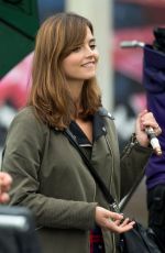 JENNA LOUISE COLEMAN on the Set of Doctor Who in Cardiff 0406