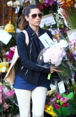 JESSICA BIEL Buys Some Flowers in West Hollywood