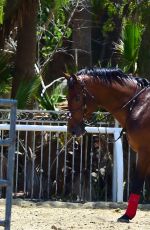 KALEY CUOCO Riding Her Horse in Los Angeles 1806