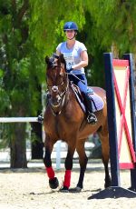 KALEY CUOCO Riding Her Horse in Los Angeles 1806