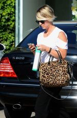 KALEY CUOCO with Short Hair Leaves Andy Lecompte Salon in Los Angeles