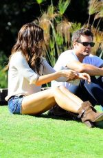 KATE BECKINSALE in Sorts at a Park in Brentwood