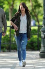 KATIE HOLMES at a Park in New York