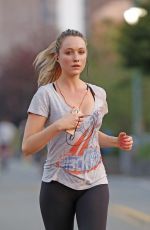 KATRINA BOWDEN Out Jogging in New York