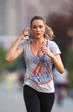 KATRINA BOWDEN Out Jogging in New York
