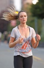 KATRINA BOWDEN Out Jogging in New York