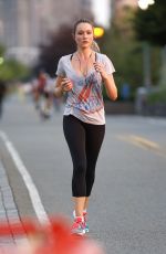 KATRINA BOWDEN Out Jogging in New York