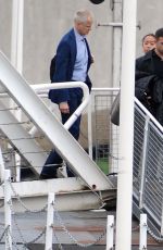 KATY PERRY Boarding at Ferry on the Thames River in London
