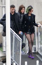 KATY PERRY Boarding at Ferry on the Thames River in London
