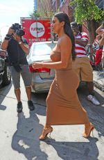 KIM KARDASHIAN in Tight Fress Out in New York