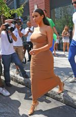 KIM KARDASHIAN in Tight Fress Out in New York