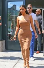 KIM KARDASHIAN in Tight Fress Out in New York