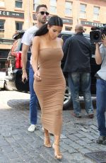 KIM KARDASHIAN in Tight Fress Out in New York