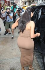 KIM KARDASHIAN in Tight Fress Out in New York