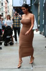 KIM KARDASHIAN in Tight Fress Out in New York