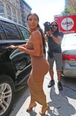 KIM KARDASHIAN in Tight Fress Out in New York