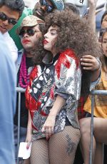LADY GAGA in Fishnets Out and About in New York