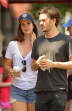LANA DEL REY in Denim Shorts Out in New York