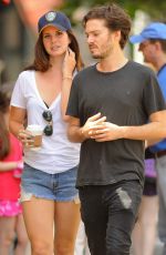 LANA DEL REY in Denim Shorts Out in New York