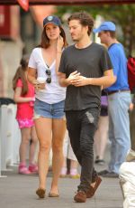 LANA DEL REY in Denim Shorts Out in New York