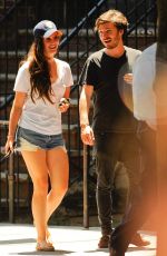 LANA DEL REY in Denim Shorts Out in New York