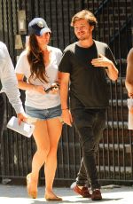 LANA DEL REY in Denim Shorts Out in New York