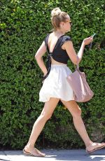 LAUREN CONRAD in Short Skirt Out in West Hollywood