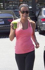 LEA MICHELE in Tights Arrives at Earth Bar in West Hollywood