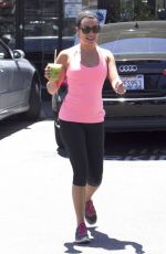 LEA MICHELE in Tights Arrives at Earth Bar in West Hollywood