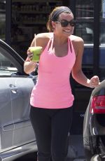LEA MICHELE in Tights Arrives at Earth Bar in West Hollywood