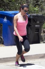 LEA MICHELE in Tights Arrives at Earth Bar in West Hollywood