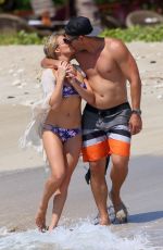 LEANN RIMES and Eddie Cibrian at a Beach in Hawaii