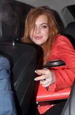LINDSAY LOHAN Leaves Chiltern Firehouse in London 0306
