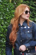 LINDSAY LOHAN Out and About in North London