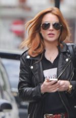 LINDSAY LOHAN Out and About in North London
