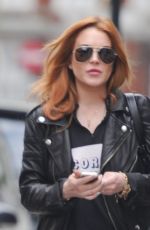 LINDSAY LOHAN Out and About in North London