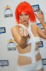 MAITLAND WARD in Leeloo and Slave Leia Outfits at Comic Expo in Long Beach