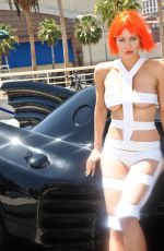 MAITLAND WARD in Leeloo and Slave Leia Outfits at Comic Expo in Long Beach